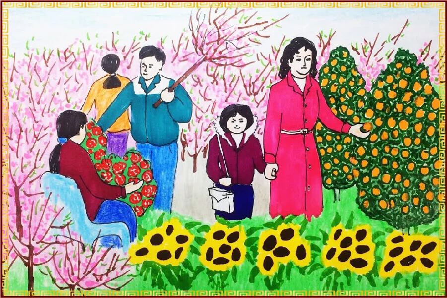 ve tranh tet cho hoa Gia Phả Số Đại Việt Trực Tuyến Gia Phả của người Việt