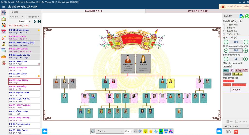 Làm gia phả bằng phần mềm Gia phả Đại việt